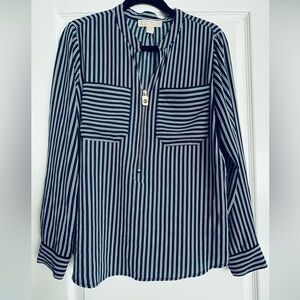Michael Kors NAVY and White Striped Button Down Shirt